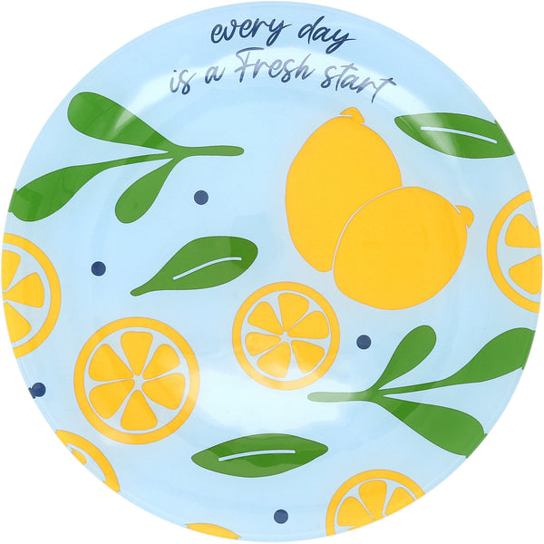 pavilion gift company Lemons 8" Glass Appetizer Plate