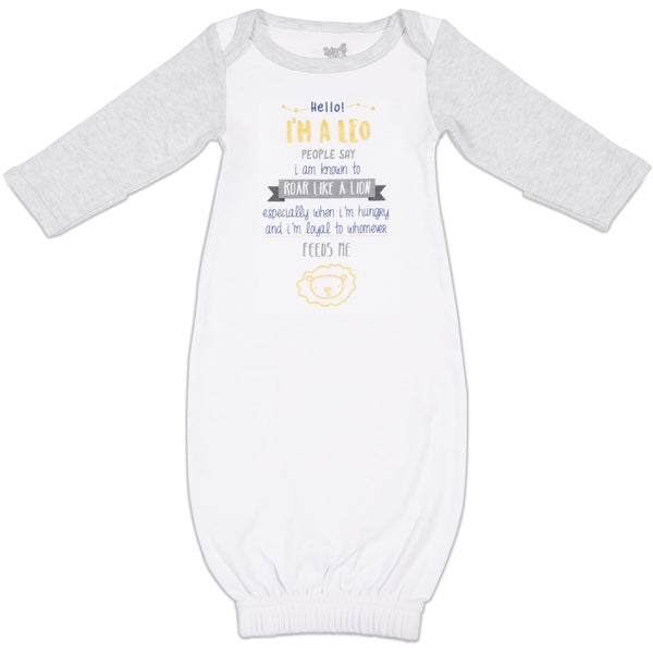 pavilion gift company Leo 0-3 Months Gown with Mitten Cuffs