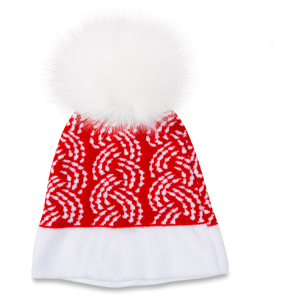 Pavilion Gift Company Let It Snow Red Knit Pom Pom Hat (12-24 Months)