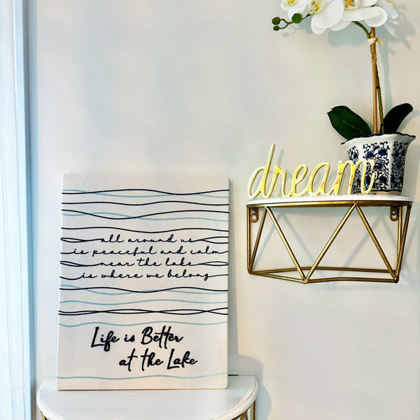 Pavilion Gift Company Life Is Better At The Lake 12" X 15" Embroidered Plaque