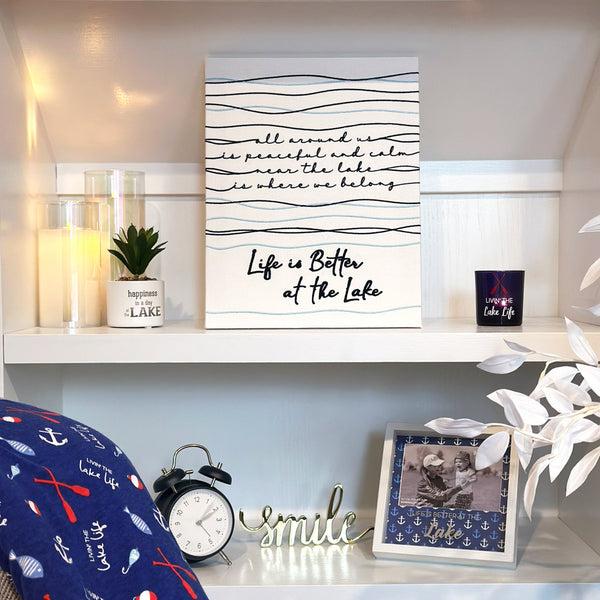 Pavilion Gift Company Life Is Better At The Lake 12" X 15" Embroidered Plaque