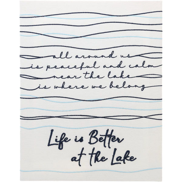 pavilion gift company Life is Better at the Lake 12" x 15" Embroidered Plaque