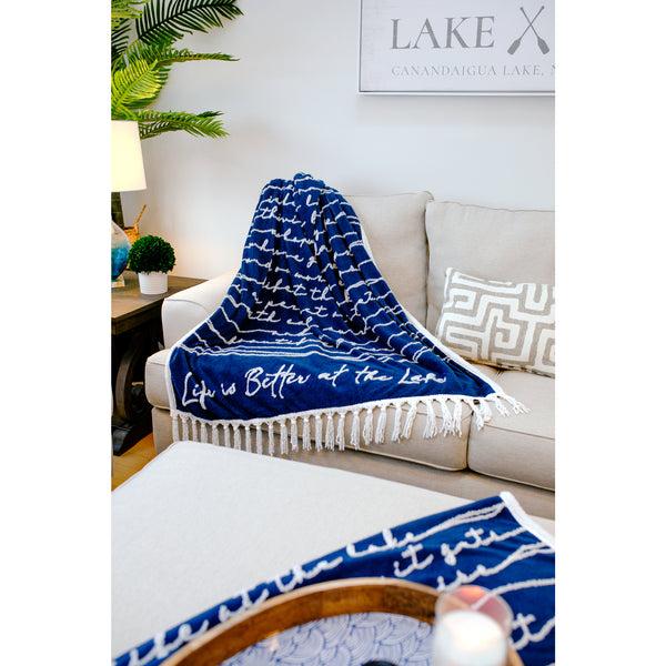Pavilion Gift Company Life Is Better At The Lake 50" X 60" Inspirational Plush Blanket