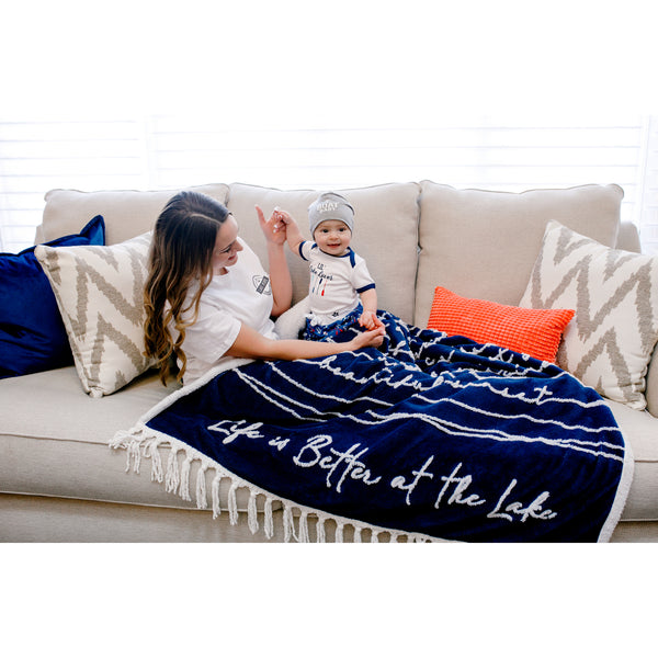 Pavilion Gift Company Life Is Better At The Lake 50" X 60" Inspirational Plush Blanket