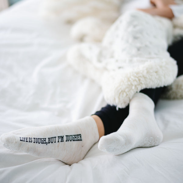 Pavilion Gift Company Life's Tough Low Cut Moisturizing Gel Socks Scent: Light Lavender