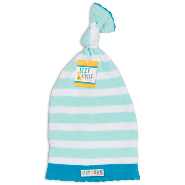 Pavilion Gift Company Light Blue Stripe One Size Fits All Baby Hat