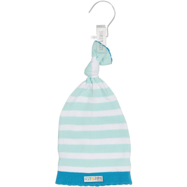 Pavilion Gift Company Light Blue Stripe One Size Fits All Baby Hat