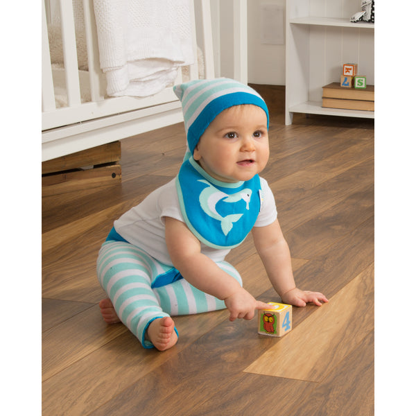 Pavilion Gift Company Light Blue Stripe One Size Fits All Baby Hat