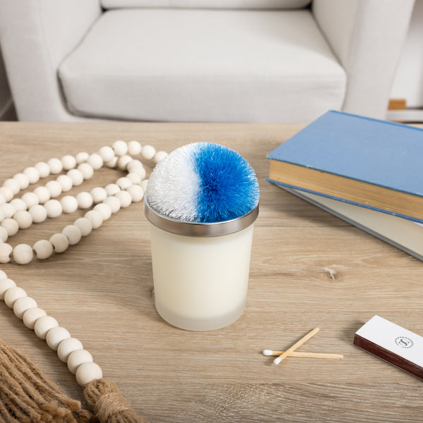 Pavilion Gift Company Light Blue & White 2.75" Pom Pom Lid