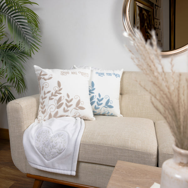 Pavilion Gift Company Light Gray Vines 50" X 60" Royal Plush Blanket