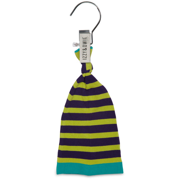 Pavilion Gift Company Light Green And Navy Stripe 0-12 Month Baby Hat