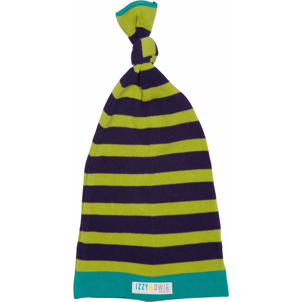 pavilion gift company Light Green and Navy Stripe 0-12 Month Baby Hat