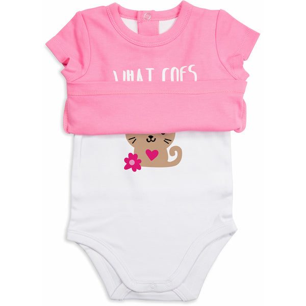 Pavilion Gift Company Light Pink Kitty 6-12 Months Shw-onesie