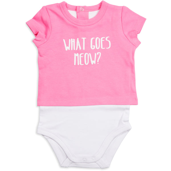 pavilion gift company Light Pink Kitty 6-12 Months Shw-onesie