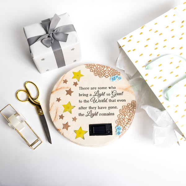 Pavilion Gift Company Light Remains 10" Solar Memorial Garden Stone