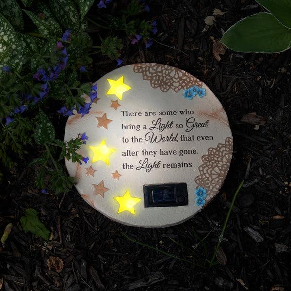 Pavilion Gift Company Light Remains 10" Solar Memorial Garden Stone