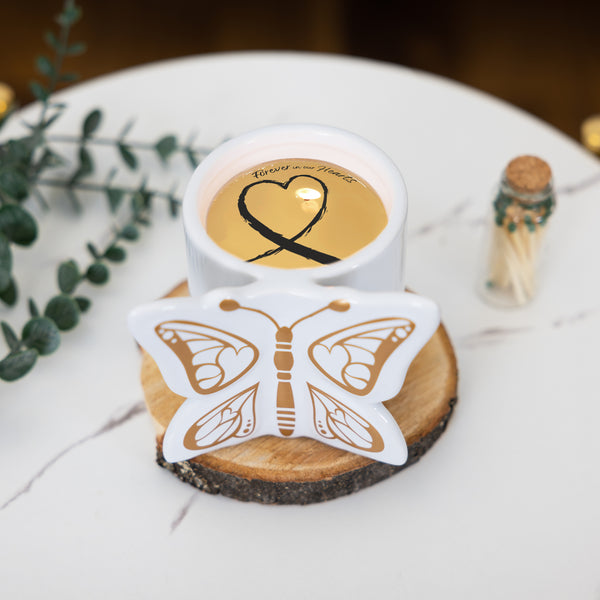Pavilion Gift Company Light Remains 8 Oz 100% Soy Wax Reveal Butterfly Candle Scent: Tranquility