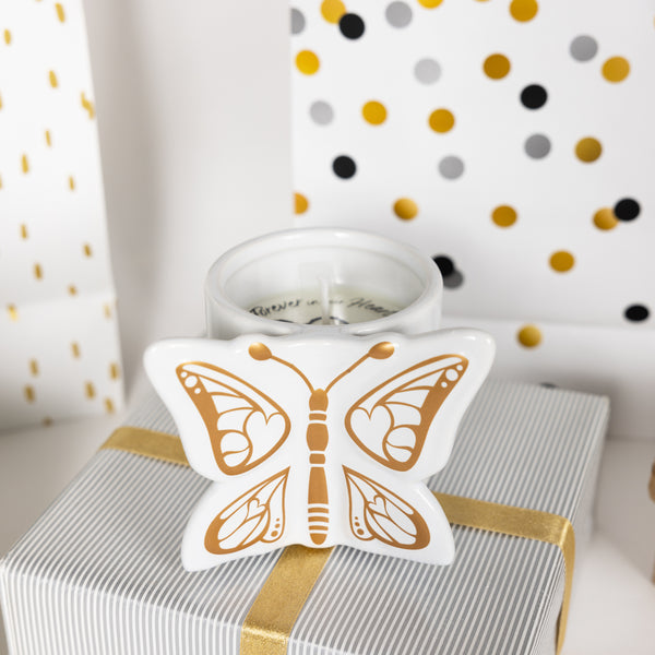 Pavilion Gift Company Light Remains 8 Oz 100% Soy Wax Reveal Butterfly Candle Scent: Tranquility