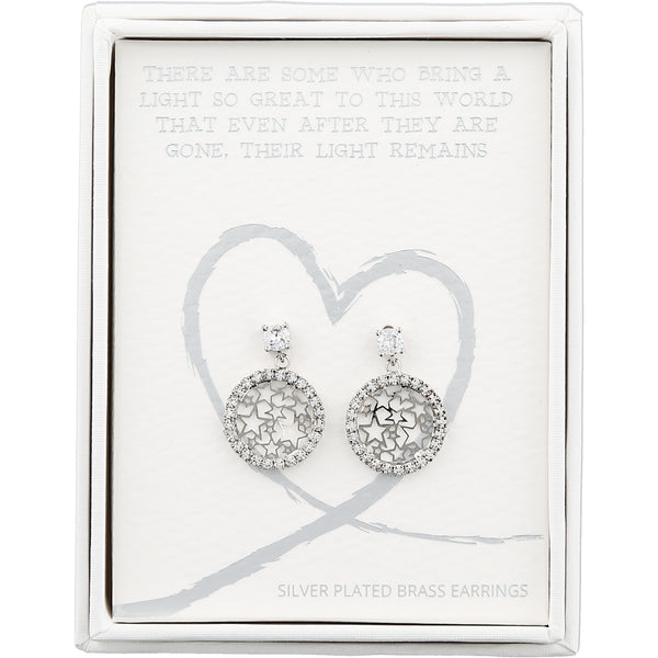 pavilion gift company Light Silver Star Dangle Earrings