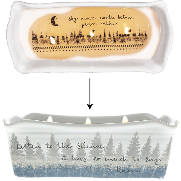 pavilion gift company Listen 12 oz - 100% Soy Wax Reveal Triple Wick Candle Scent: Tranquility
