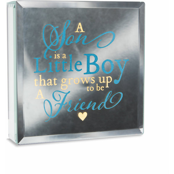 pavilion gift company Little Boy 6" Lit-Mirrored Plaque