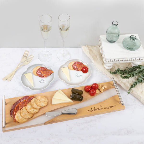Pavilion Gift Company Live & Eat 6.5" Appetizer Plates (Set Of 2)