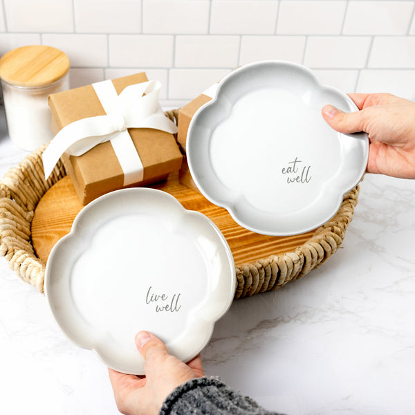 Pavilion Gift Company Live & Eat 6.5" Appetizer Plates (Set Of 2)