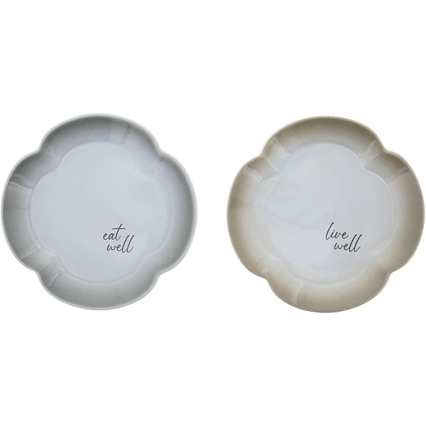 pavilion gift company Live & Eat 6.5" Appetizer Plates (Set of 2)