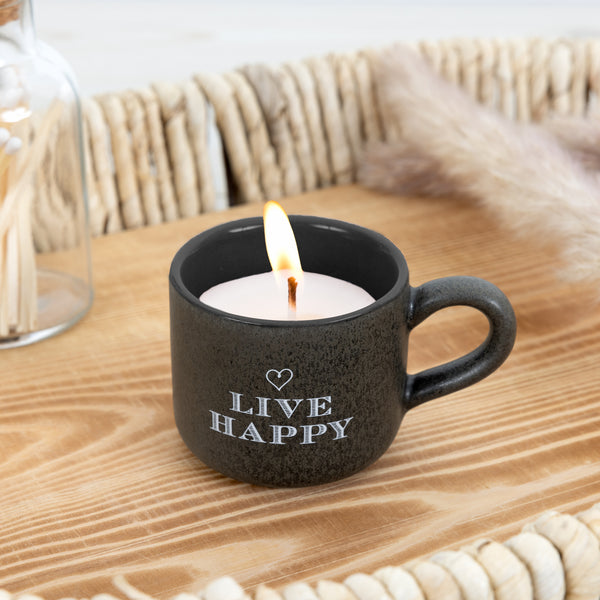 Pavilion Gift Company Live Happy 2 Oz Mini Mug 100% Soy Wax Candle Scent: Tranquility