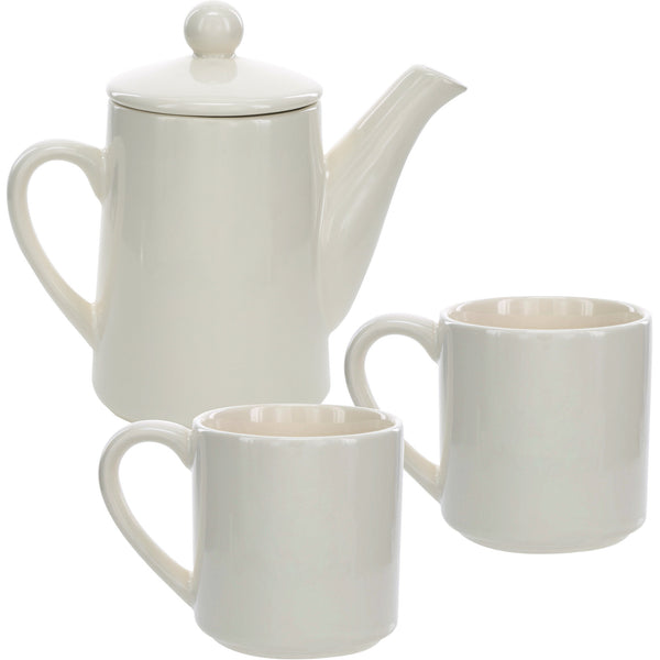 Pavilion Gift Company Live Laugh Love Tea For Two Set (15 Oz Teapot With 2 - 8 Oz Cups)
