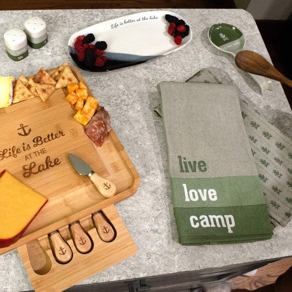 Pavilion Gift Company Live Love Camp Tea Towel Gift Set (2 - 20" X 28")