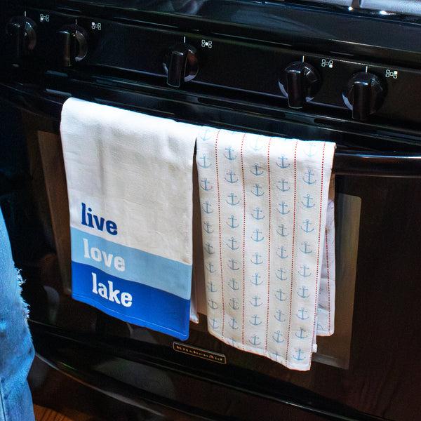 Pavilion Gift Company Live Love Lake Tea Towel Gift Set (2 - 20" X 28")