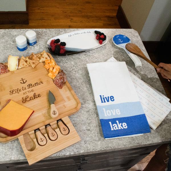 Pavilion Gift Company Live Love Lake Tea Towel Gift Set (2 - 20" X 28")