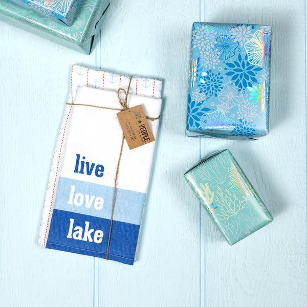 Pavilion Gift Company Live Love Lake Tea Towel Gift Set (2 - 20" X 28")