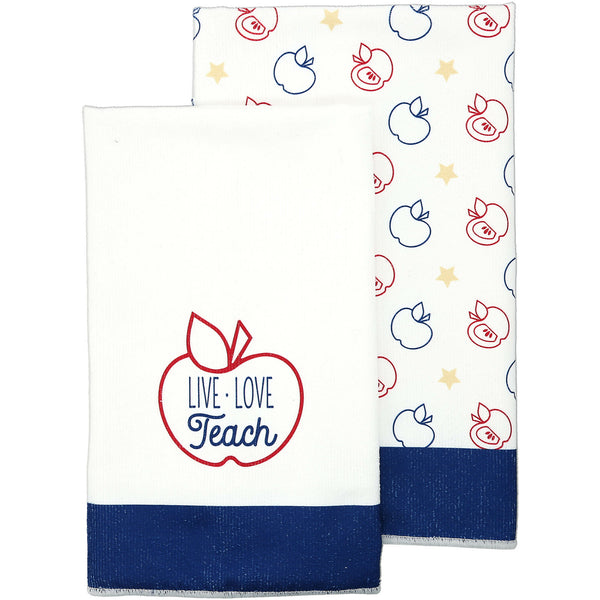 pavilion gift company Live. Love. Teach. Tea Towel Gift Set (2 - 19.75" x 27.5")