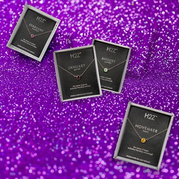 Pavilion Gift Company Liza Birthstone February Amethyst 17"-18.5" Necklace With 0.25" Crystal Pendant Made From Austrian Crystals