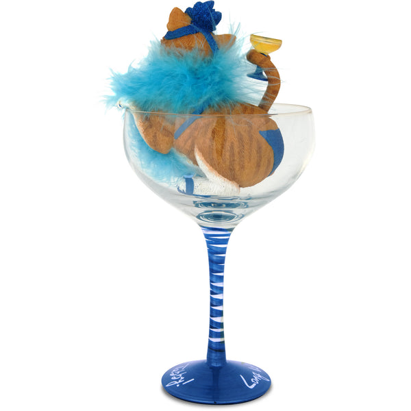 Pavilion Gift Company Long Island Iced Tabby 9.25" Orange Tabby In Glass
