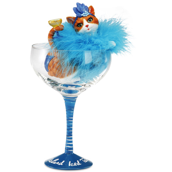pavilion gift company Long Island Iced Tabby 9.25" Orange Tabby in Glass