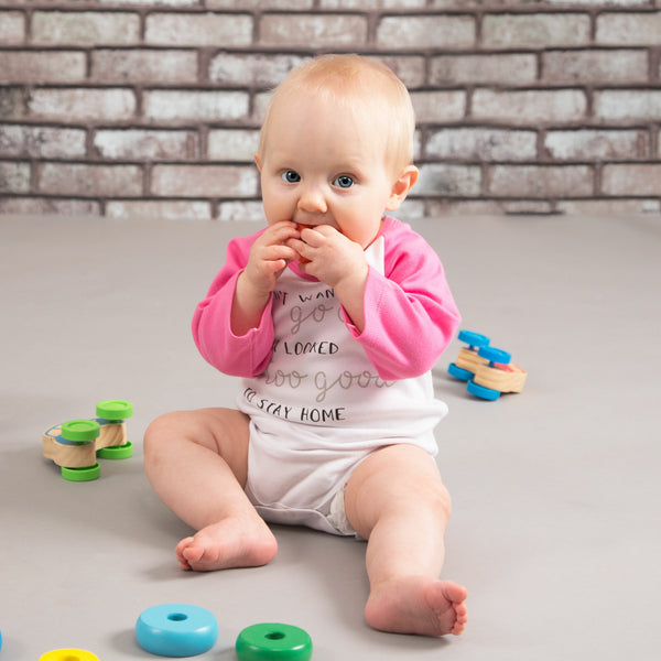 Pavilion Gift Company Looked Too Good 12-24 Months 3/4 Length Pink Sleeve Onesie