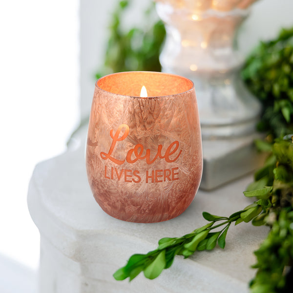 Pavilion Gift Company Love 10 Oz - 100% Soy Wax Electroplated Candle Scent: Cotton