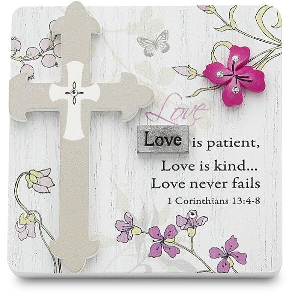 pavilion gift company Love 3" x 3" Self-Standing Plaque