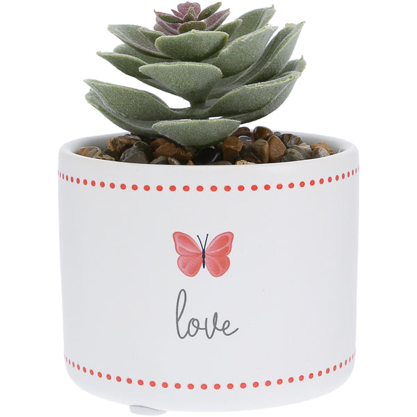 pavilion gift company Love 4.5" Artificial Potted Plant