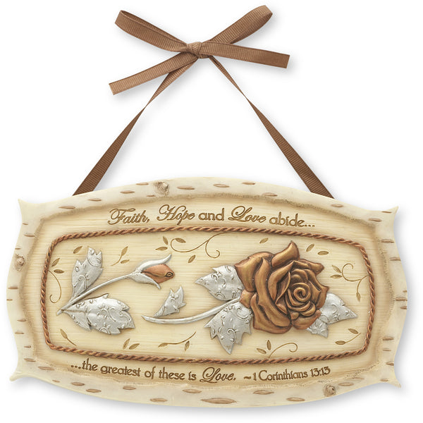 pavilion gift company Love 7" x 4" Rose Self-Standing Plaque