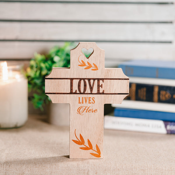 Pavilion Gift Company Love 8" Self-Standing Cross Plaque