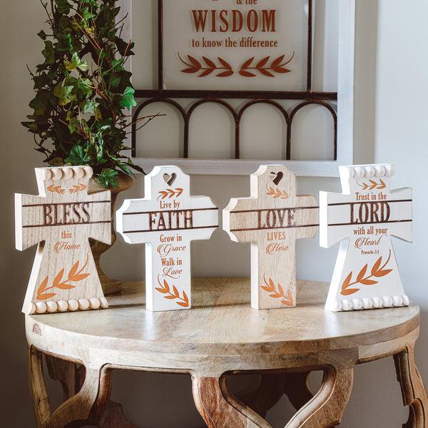 Pavilion Gift Company Love 8" Self-Standing Cross Plaque