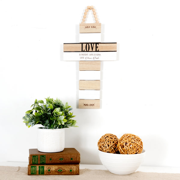 Pavilion Gift Company Love 9.75" X 18" Hanging Cross Plaque