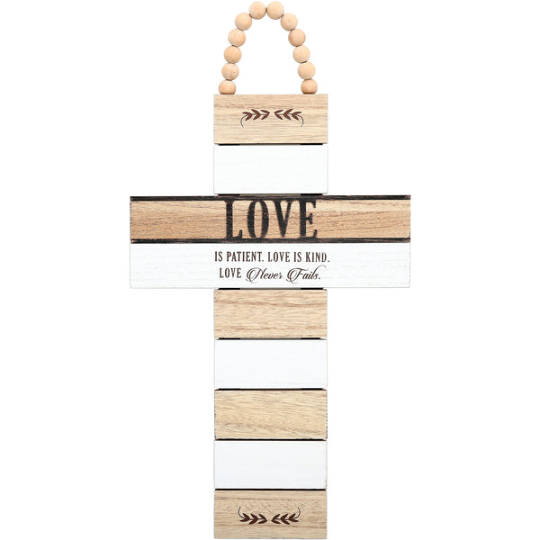 pavilion gift company Love 9.75" x 18" Hanging Cross Plaque