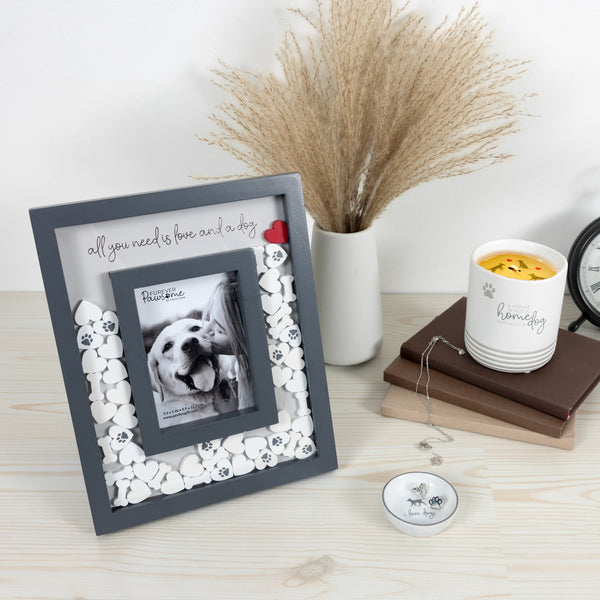 Pavilion Gift Company Love And A Dog 8" X 10" Picture Frame (Holds 3.5" X 5.5" Photo)
