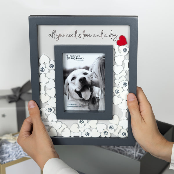 Pavilion Gift Company Love And A Dog 8" X 10" Picture Frame (Holds 3.5" X 5.5" Photo)