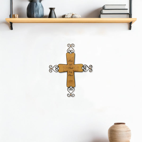 Pavilion Gift Company Love And Faith 9" Wall Hanging Cross